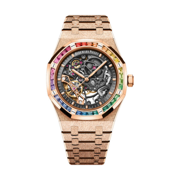 Audemars Piguet 15412OR.YG.1224OR.01 Royal Oak Skeleton Slate Dial Pink Gold Bracelet