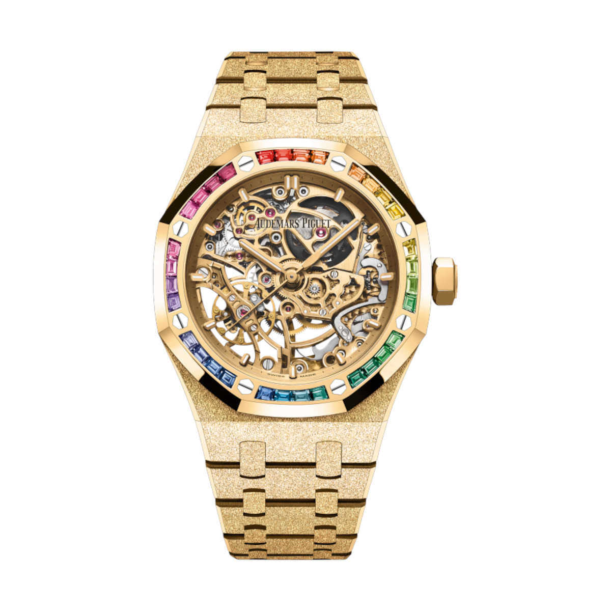 Audemars Piguet 15468BA.YG.1259BA.01 Royal Oak Skeleton Yellow Dial Yellow Gold Bracelet