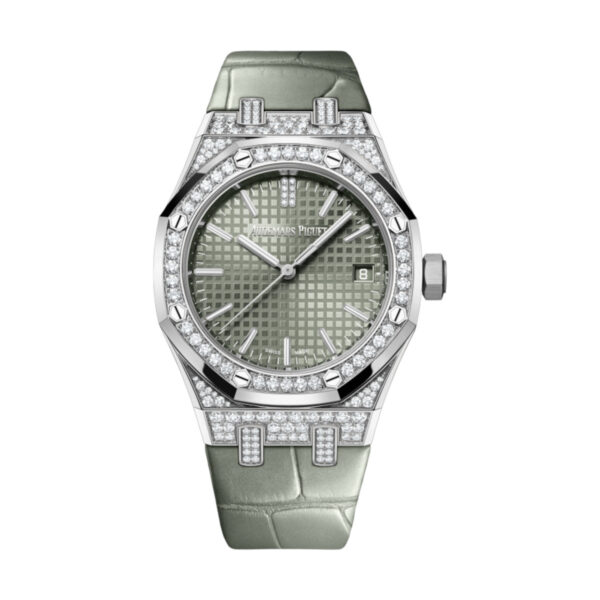 Audemars Piguet 15551BC.ZZ.D405CR.01 Royal Oak Green Dial Green Alligator Strap