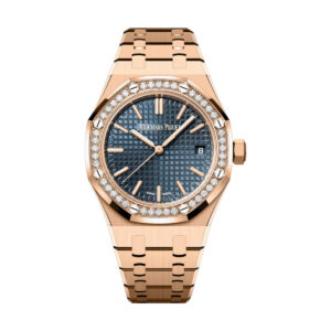 Audemars Piguet 15551OR.ZZ.1356OR.05 Royal Oak Blue Dial Pink Gold Bracelet