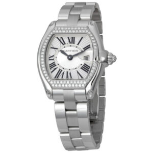 Cartier Roadster WE5002X2 Silver Dial Diamond Bezel White Gold Bracelet Watch