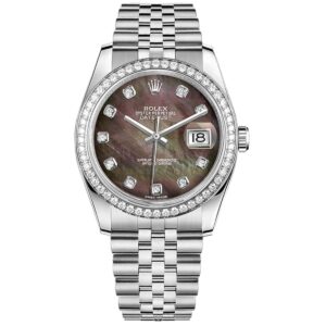 Rolex Datejust 36mm 116244-0012 Black Mother-of-Pearl Dial Jubilee Bracelet