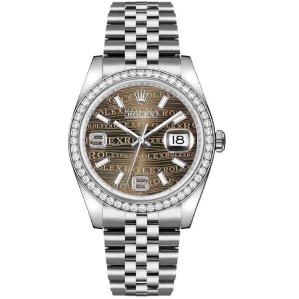 Rolex Datejust 36mm 116244-0034 Bronze Wave Pattern Dial Jubilee Bracelet