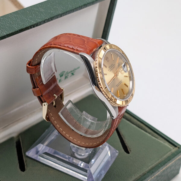 Rolex 16263 Datejust 36mm Turn-O-Graph Champagne Tapestry Dial - Image 3