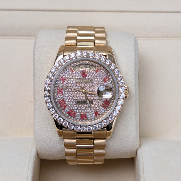 Rolex 36mm 18038 Day-Date Aftermarket Iced Out Dial and Bezel - Image 2