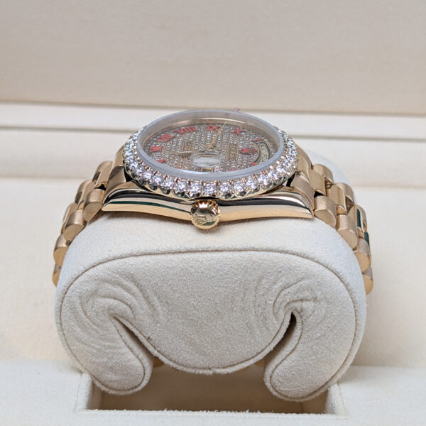 Rolex 36mm 18038 Day-Date Aftermarket Iced Out Dial and Bezel - Image 3