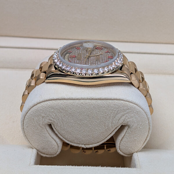 Rolex 36mm 18038 Day-Date Aftermarket Iced Out Dial and Bezel - Image 4