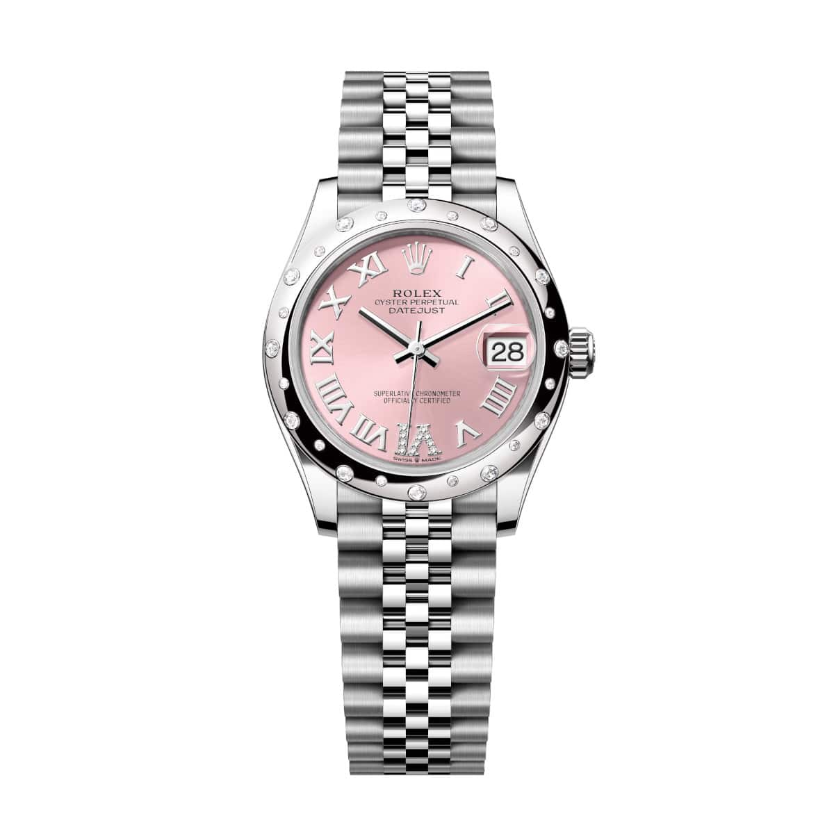 Rolex Datejust 278344RBR-0026 Pink 31mm Dial Domed Diamond Jubilee Watch