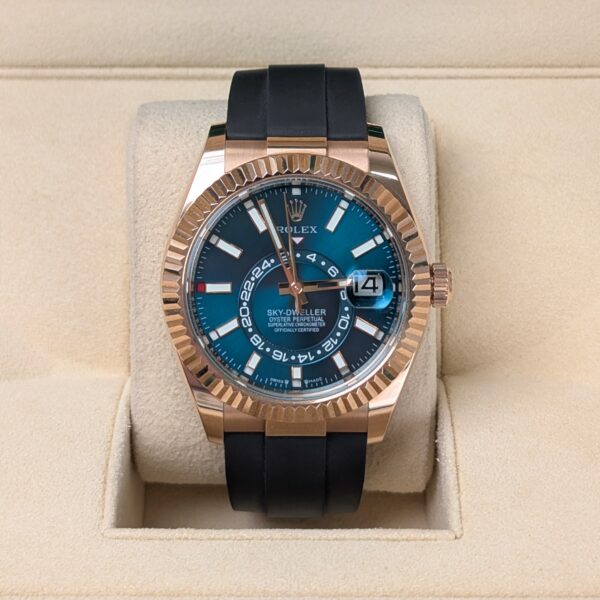 Rolex 326235 Sky-Dweller Rose Gold Aftermarket Blue-Green Dial 42mm Oysterflex - Image 3