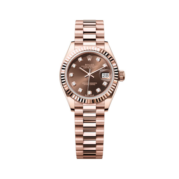 Rolex Lady-Datejust 279175-0016 Chocolate Diamond-Set Dial President Everose Gold
