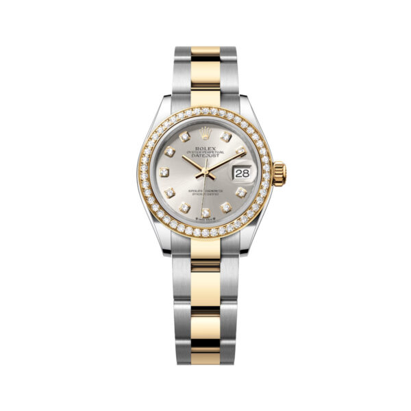 Rolex Lady-Datejust 279383RBR-0008 Silver Diamond Dial Yellow Rolesor Oyster Bracelet