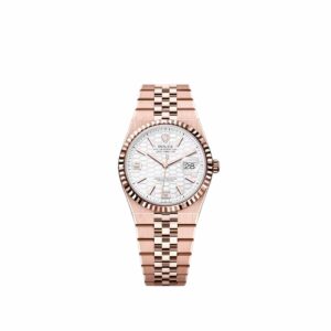 Rolex Land-Dweller 127235-0001 White Honeycomb Dial Everose Jubilee Bracelet