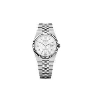 Rolex Land-Dweller 127234-0001 White Honeycomb Dial White Rolesor Jubilee Bracelet