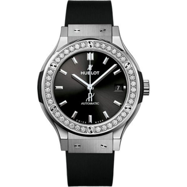 Hublot Classic Fusion 38mm Titanium Diamond Bezel Black Dial Watch HUB1110 565.NX.1470.RX