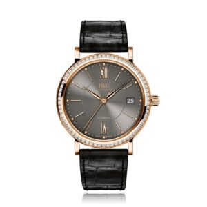 IWC Portofino IW458108 37mm Rose Gold Diamond Bezel Watch