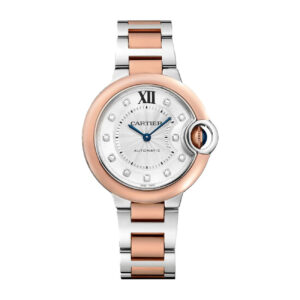 Cartier Ballon Bleu W3BB0021 33MM Rose Gold & Steel Silver Diamond Dial