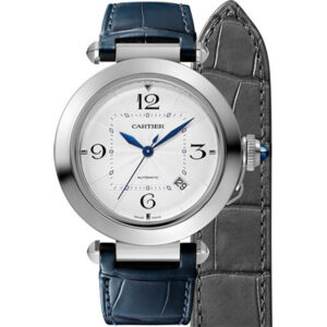 Cartier Pasha WSPA0010 41MM Silver Dial Alligator Strap