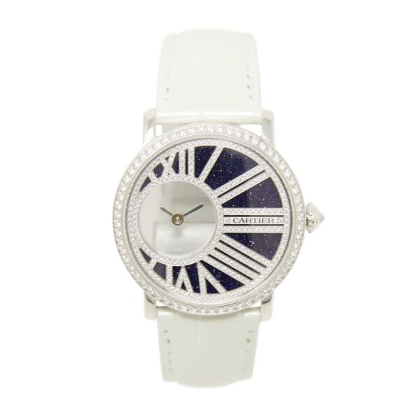 Cartier Rotonde HPI01197 35MM White Gold Blue Dial Ladies Watch