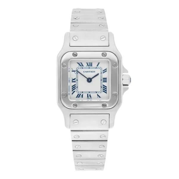 Cartier Santos Galbee W20056D6/1565 24MM Silver Dial Steel Ladies Watch