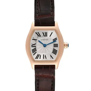 Cartier Tortue W1556360 24MM Rose Gold Silver Dial Ladies Watch