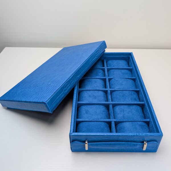 12-Piece High-End Watch Blue Box/Tray with Top Watch Storage - Image 3