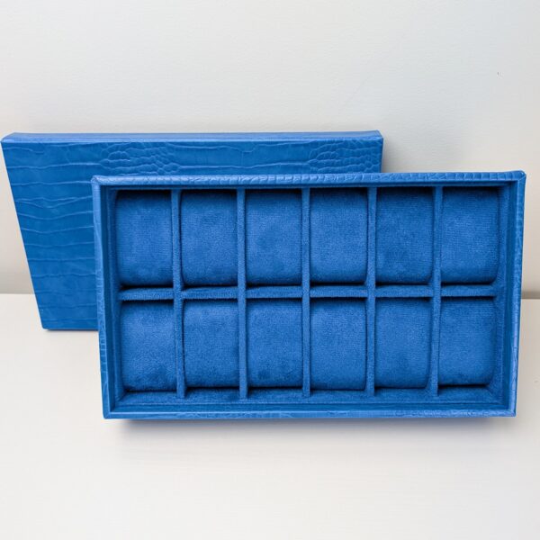 12-Piece High-End Watch Blue Box/Tray with Top Watch Storage - Image 2