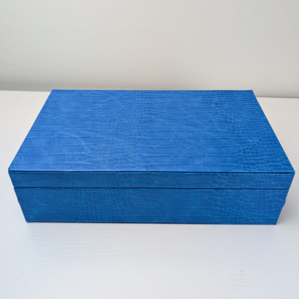 12-Piece High-End Watch Blue Box/Tray with Top Watch Storage - Image 4