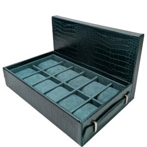 12-Piece High-End Watch Green Box/Tray with Top Watch Storage