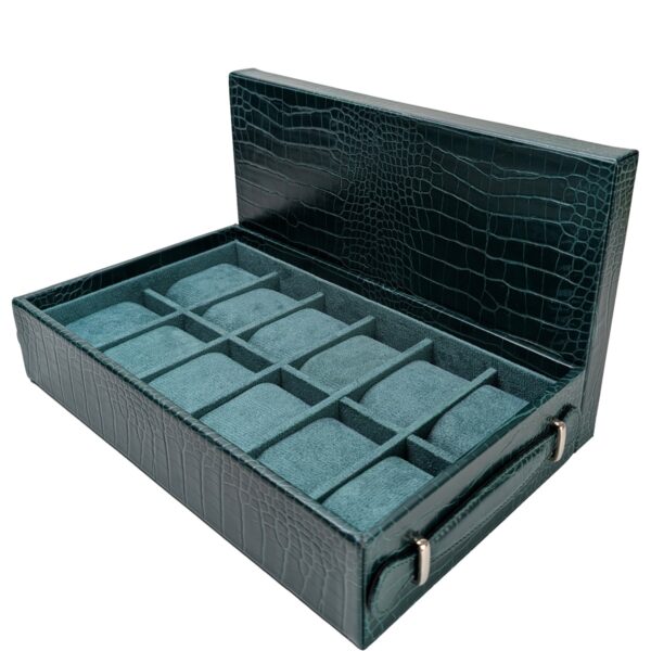 12-Piece High-End Watch Green Box/Tray with Top Watch Storage