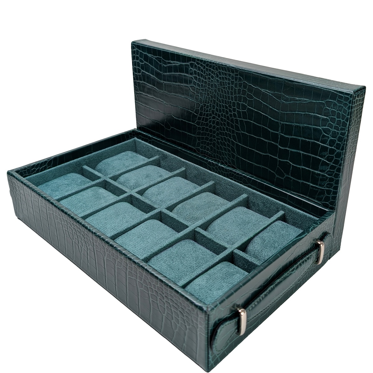 12-Piece High-End Watch Green Box/Tray with Top Watch Storage